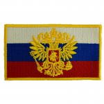 Emblema de ouro com bandeira tricolor russa