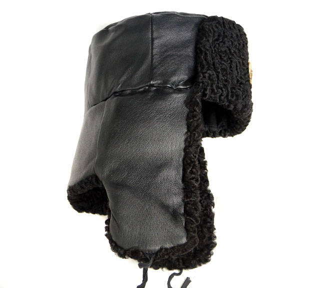 Russian Military Karakul Leather Ushanka Fur Hat