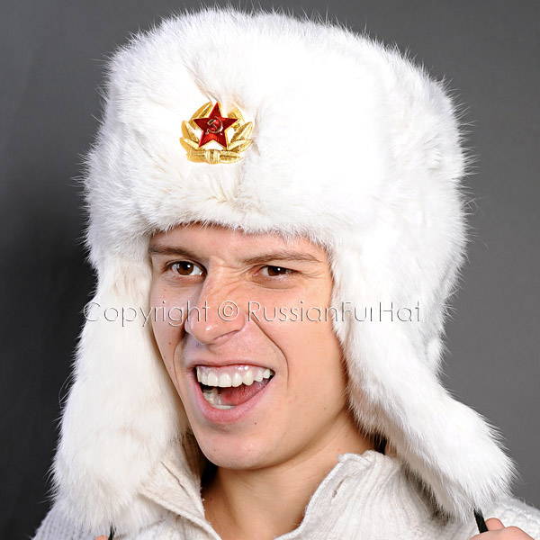men's ushanka hat white
