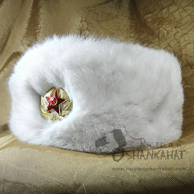 white rabbit fur hat