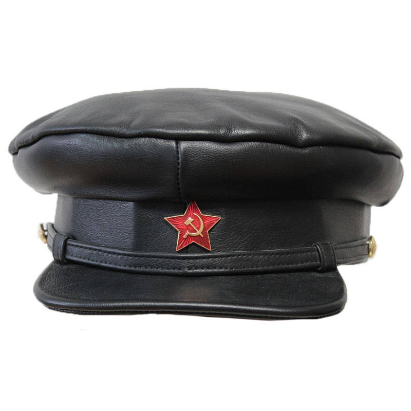 Soviet Revolution Officer Leather Hat