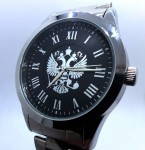 Relógio de pulso de quartzo russo Slava Double Eagle
