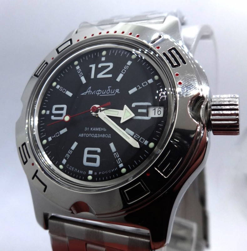 Russian Diving Wrist Watch Vostok Amphibian Automatic 31 Jewels 200m #7