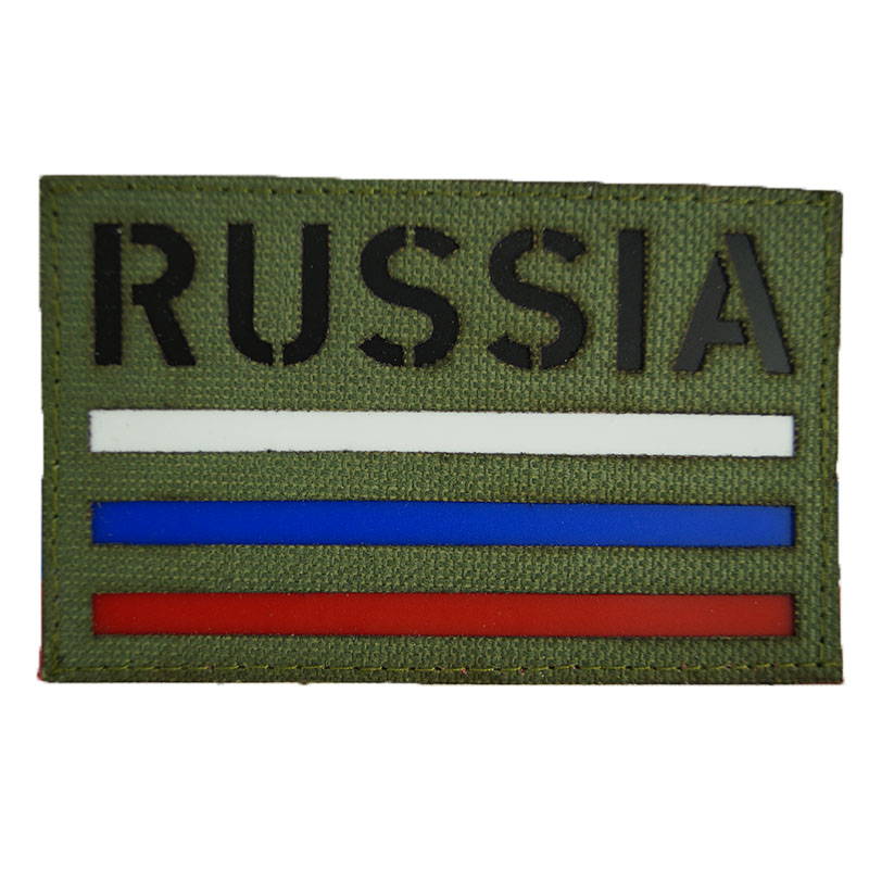 Russian Tricolor Flag Velcro Patch Olive Subdued