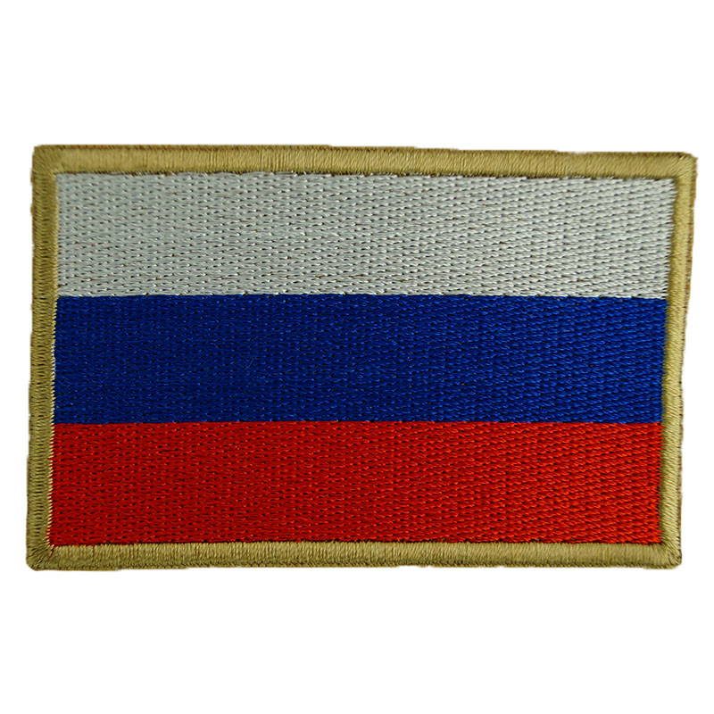 Russian Tricolor Flag Patch Embroidered