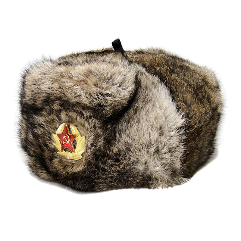 ushanka brown rabbit fur hat
