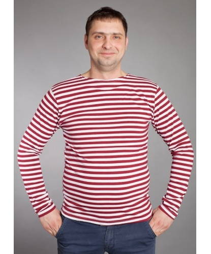 long sleeve striped shirt red white
