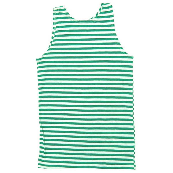 sleeveless green striped shirt