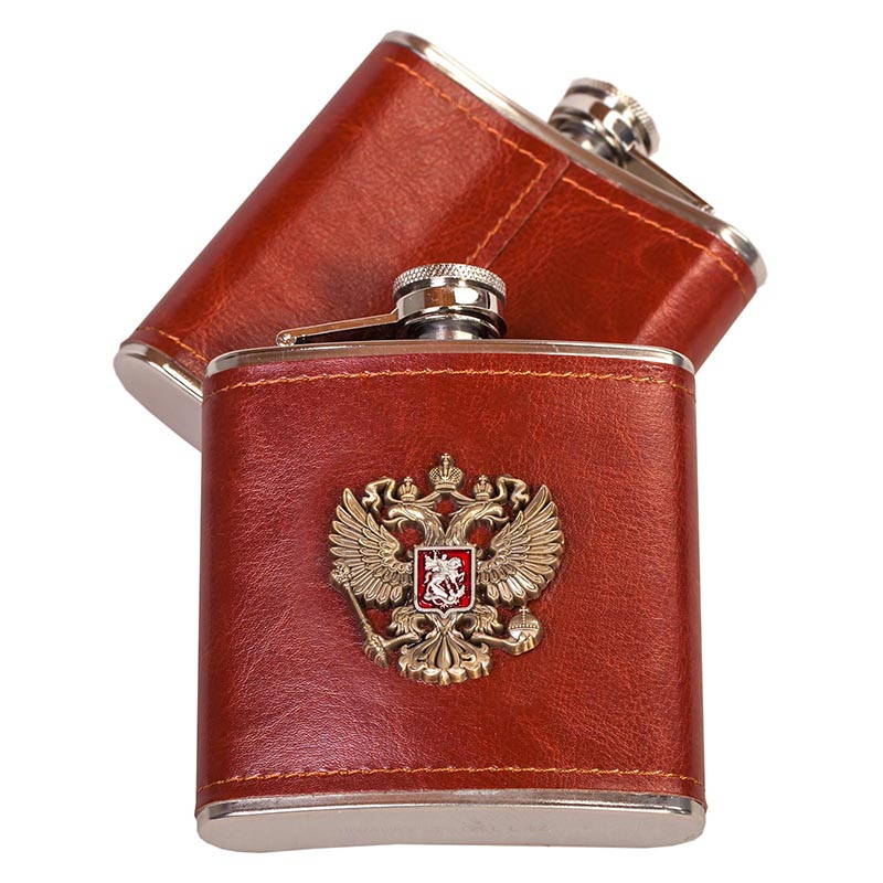 russian coat of arms souvenir flask