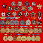 Satz sowjetischer russischer Medaillen des 2. Weltkrieges