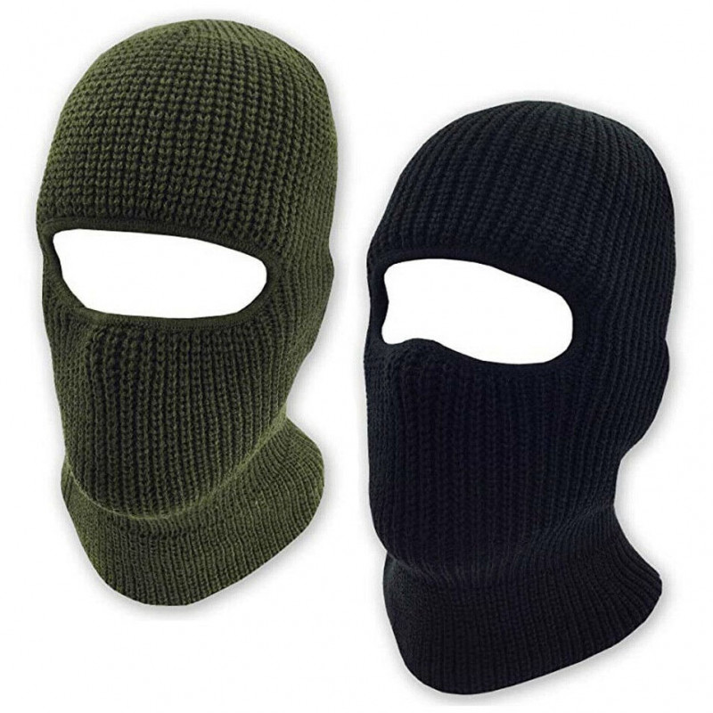Russian Winter 1 Hole Face Mask Olive Black