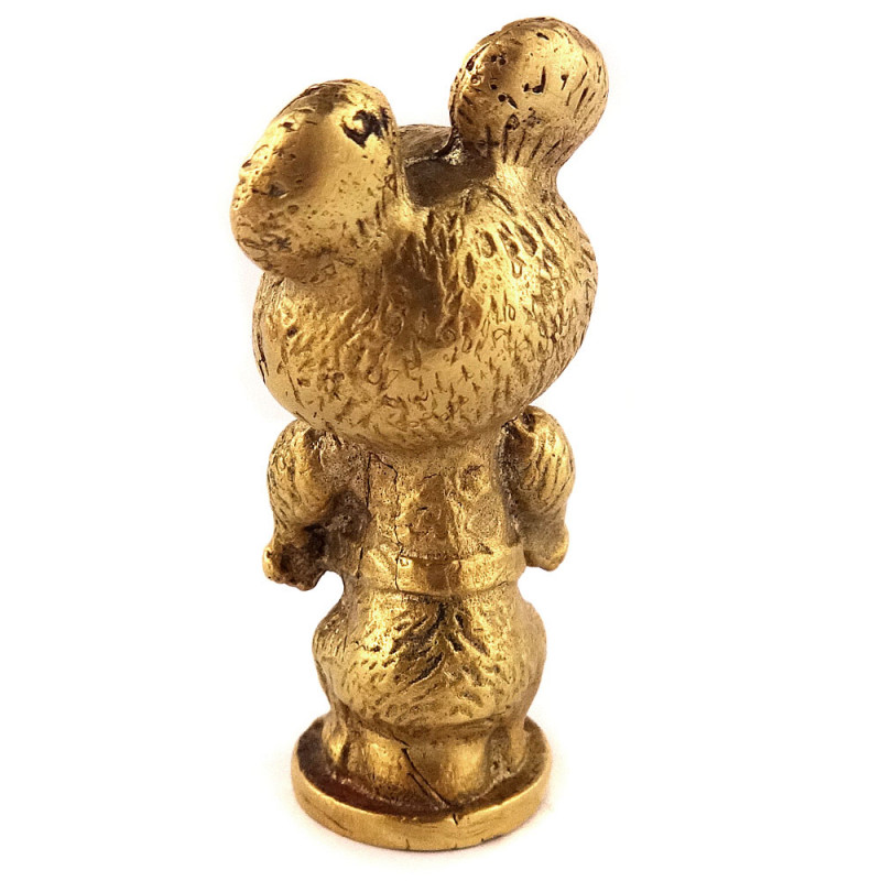 Soviet Moscow 1980 Olympic Games Mascot Misha Bear Bronze Statuette