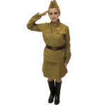 Uniforme Feminino Soldado Feminino do Exército Vermelho Russo Soviético da Segunda Guerra Mundial