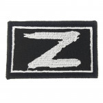 Capacete com patch Z preto e branco 5 x 8 cm