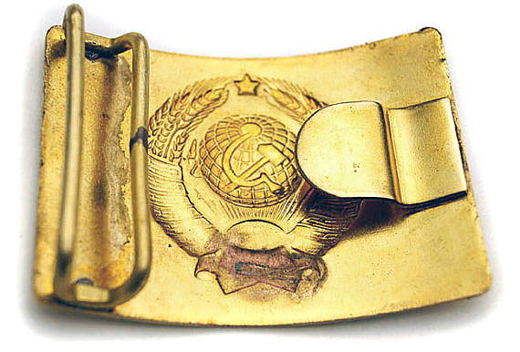 Soviet Russian Crest Cccp Military Brass Belt Buckle