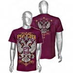 Russian Coat of Arms Eagle Maroon T-Shirt