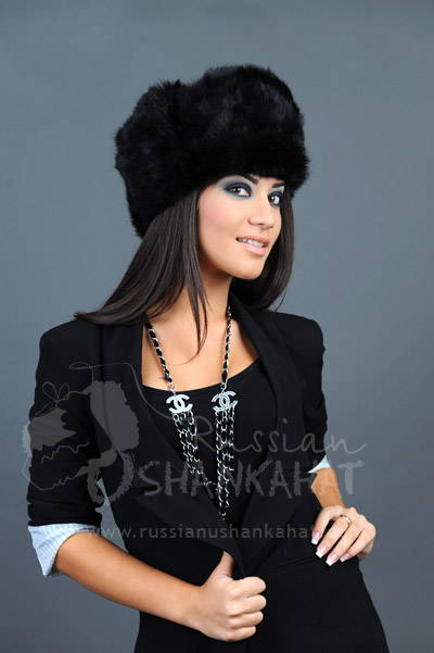 black rabbit fur ushanka