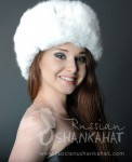 Cappello di pelliccia di coniglio bianco