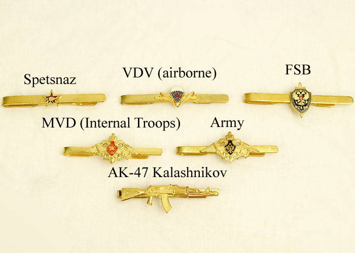 Russian Military Tie Clip Pin Badge Army Mvd Fsb Spetsnaz Ak-47