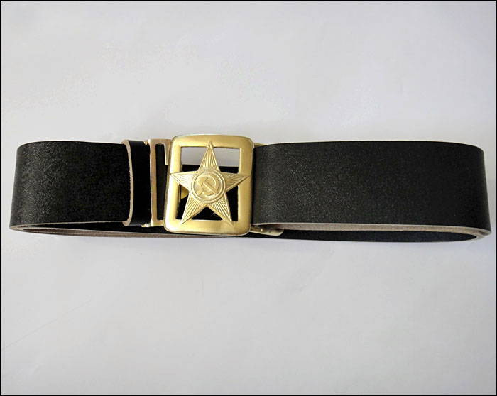 Soviet Army Leather Belt With Buckle Red Star Communist Hammer & Sickle