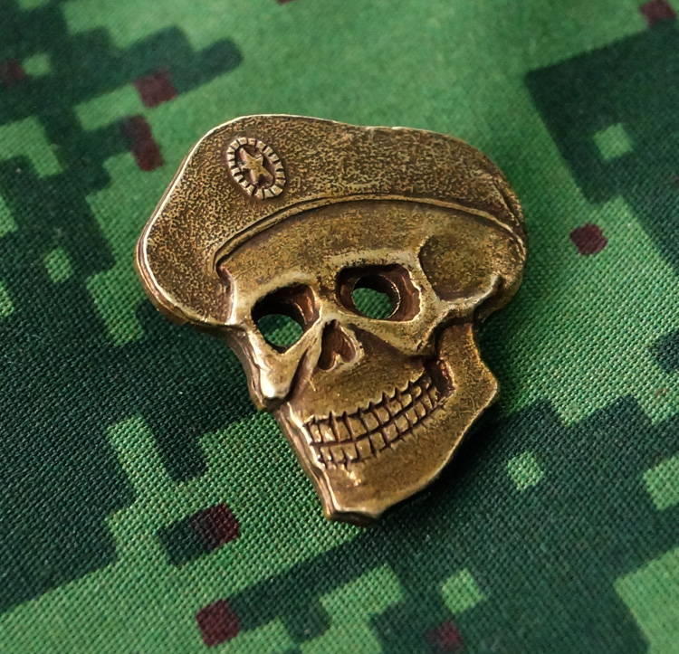 Russian Military Badge, Skull In Beret