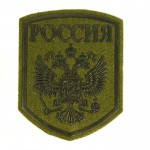 La Russie Eagle Crest Manches Patch D'olive Grisé Camo Rossiya
