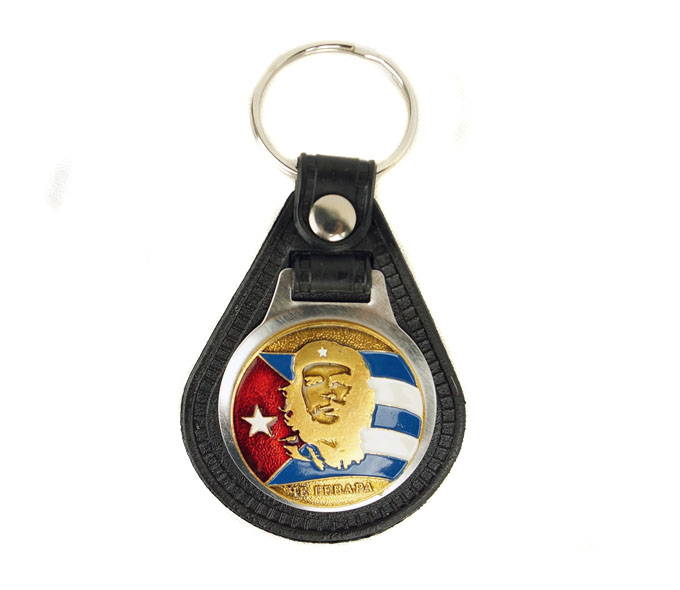 Che Guevara Face Red Rubber Keyring 