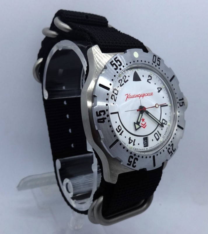 Russian Military Wrist Watch 24 Hours Vostok Amphibian Mechanical 32 Jewels
