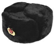 Russomilitare: Russian Ushanka Hat Black, White, Gray