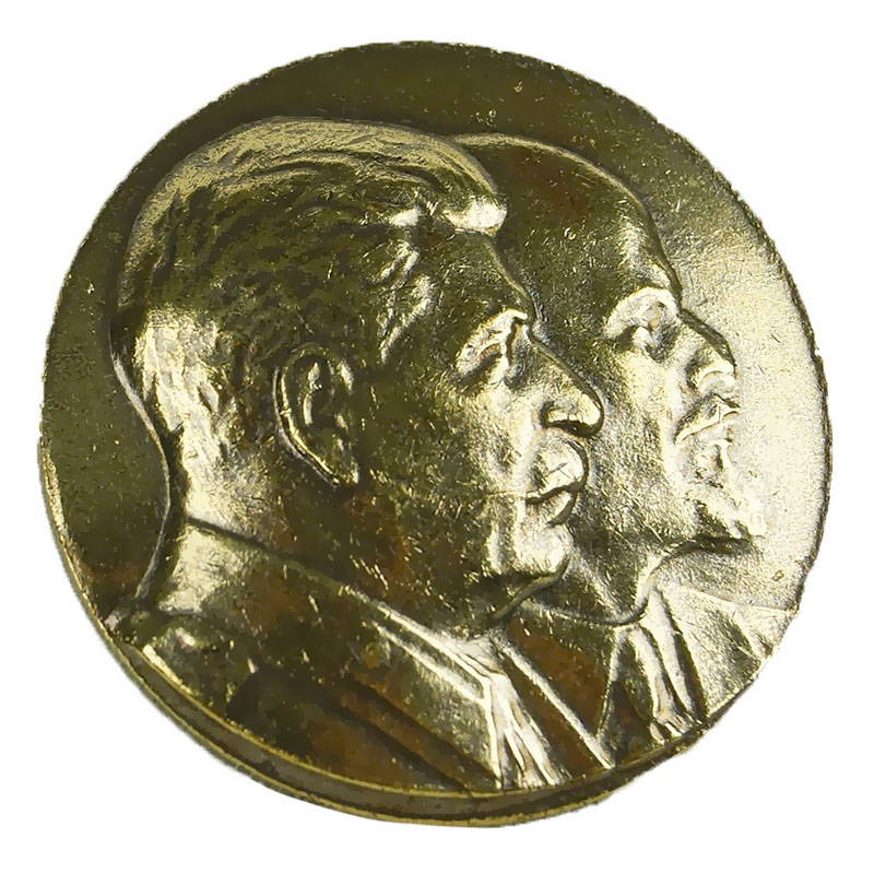 Soviet Leaders Stalin & Lenin Pin Badge